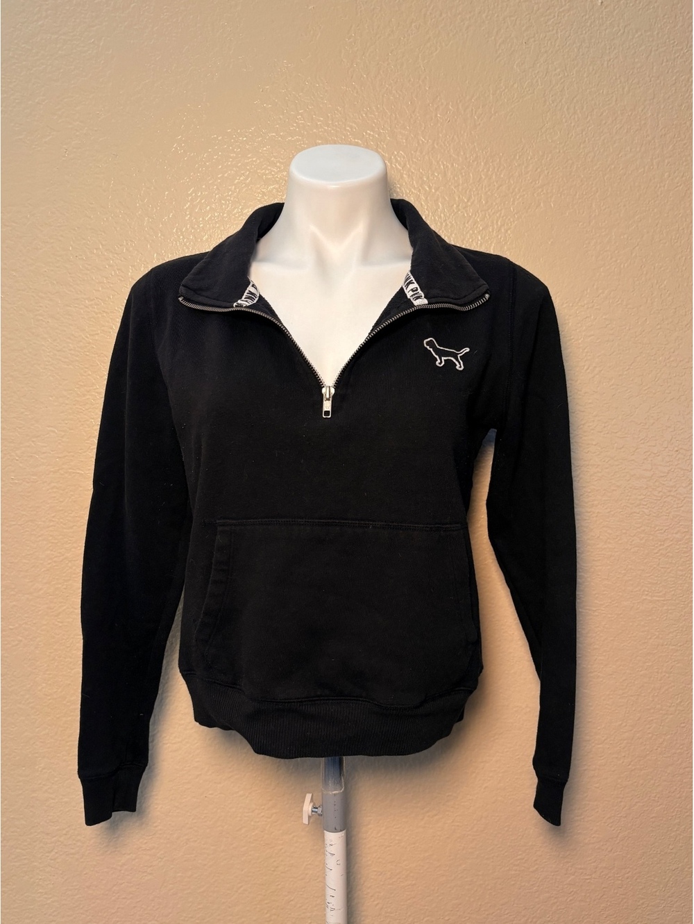 PINK by Victoria's Secret Black Quarter-Zip Pullover Sweatshirt #11